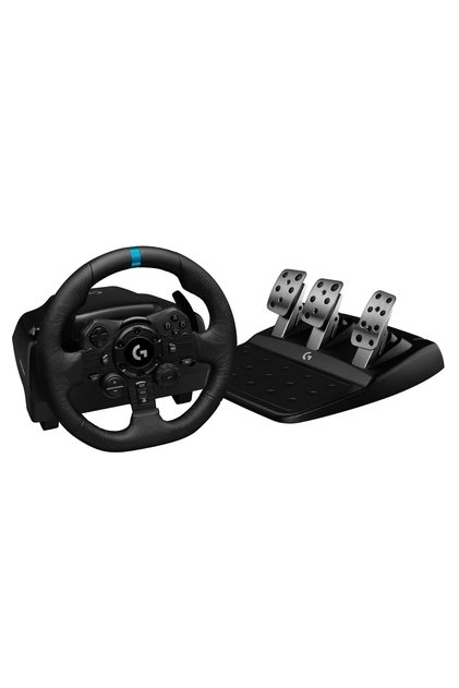 G923 Racing Wheel and Pedals, TRUEFORCE Feedback, Responsive Driving Design - Black