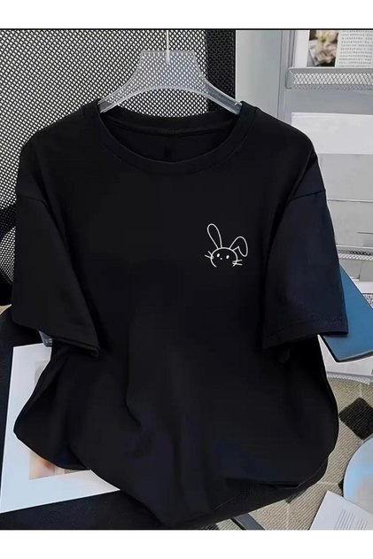 Women / Men Crew Neck Plain Short Sleeve Printed Tshirt