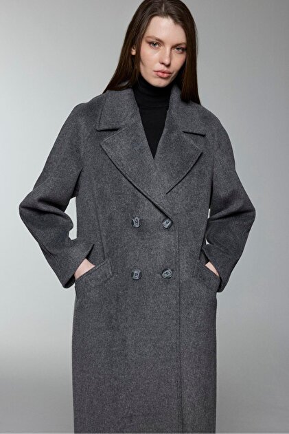 メル29313 Zühre Kruvaze Yaka Cep Detaylı Kaşe Kaban - Fiyatı, Yorumları