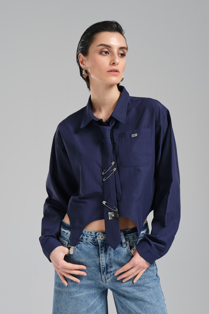 Women's Special Design Shirt with Tie Detail