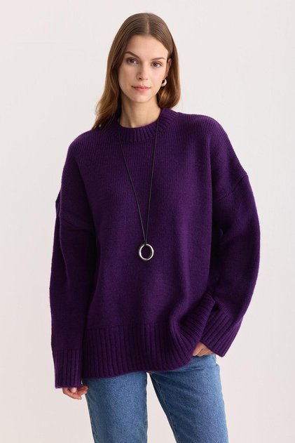 Oversize Triko Kazak Mor