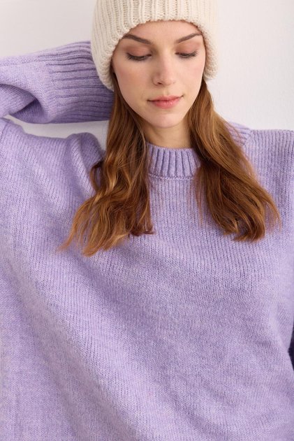 Oversize Triko Kazak Lila