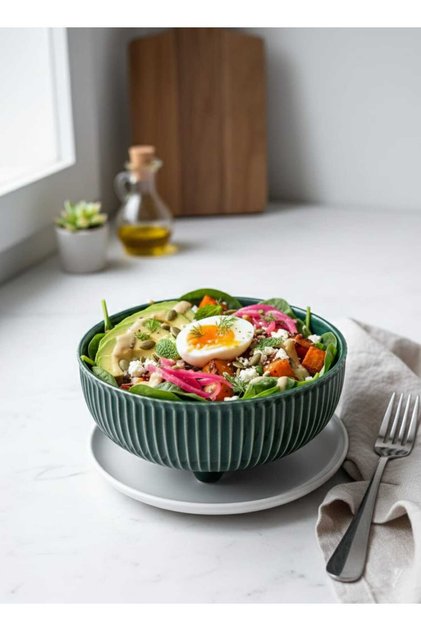 Ayaklı Kase Tabak Salata Kasesi( tek kişilik) Avakado pinterest salataları için Mutfak Çorba Hediye
