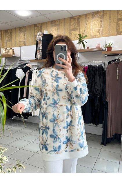 Çiçek Detaylı Sweat