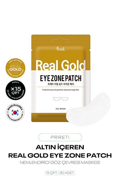 15 Çift Nemlendirici Aydınlatıcı Altın İçeren Göz Altı Maske Seti Real Gold Eye Zone Patch