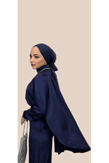zem moda Elegant Cape Detailed Satin Hijab Evening Dress Set – Stylish  Design with Belt- Trendyol