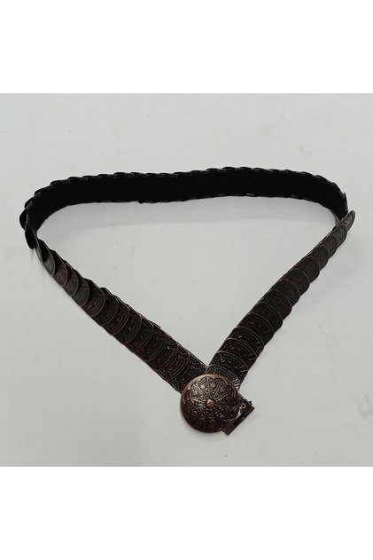Elastic Women's Belt, Metal Sequin, Antique