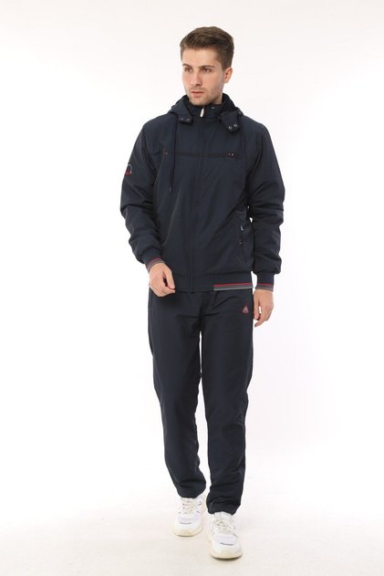 Inside Is Polar Twill Fabric Hooded Large Size Men's Tracksuit Set 4445