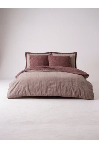 Natural Ranforce Double Duvet Cover Set – 4 Pillowcases, 100% Cotton