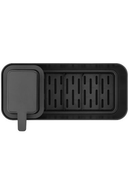 Organizator de chiuveta cu dozator pentru sapun lichid 250 ml, Plastic, Gri inchis