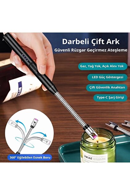 valkyrie Type-C Şarjlı Elektronik, Mum Yakma Darbeli Ateşleyici
