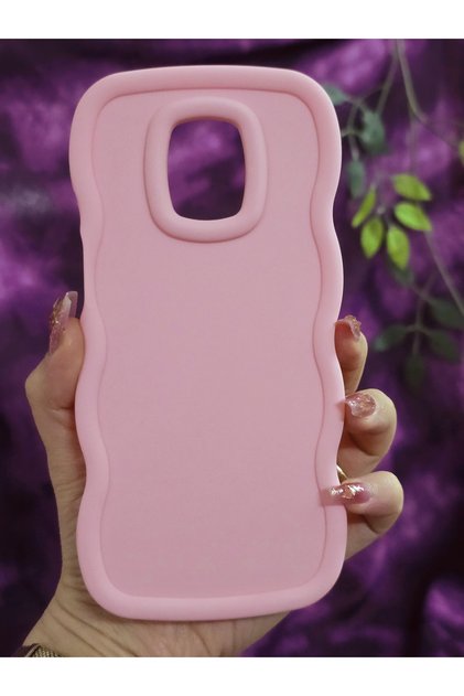 Redmi Note 9 Pro - Note 9S Compatible Soft Textured Wave Edge Powder Pink Case
