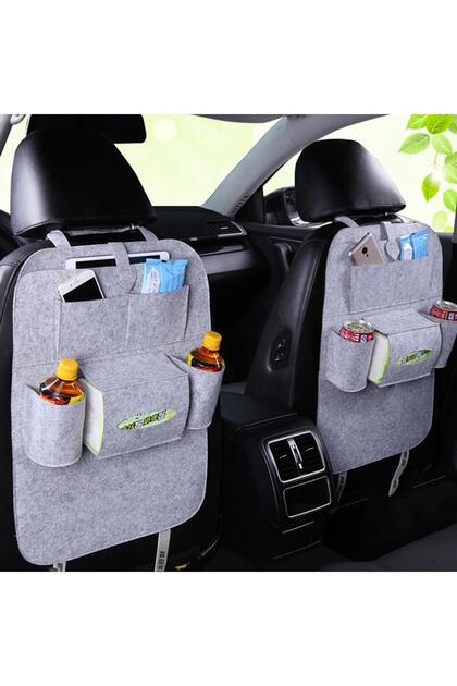 Two-piece multi-functional car seat back organizer