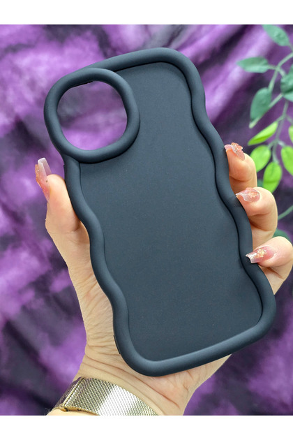 iPhone 12/12 Pro Compatible Soft Textured Wave Edge Matte Black Case