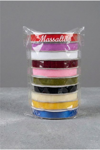 Organza Tulle Ribbon 1 cm Width | 10 Pieces | Mixed Color | Decorative & Handicraft Ribbon