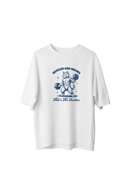 Muscle and Meows - Oversized T-Shirt