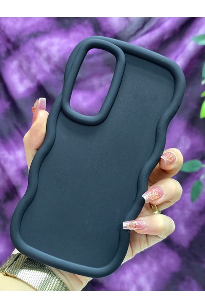 Samsung Galaxy S23 Fe Compatible Soft Textured Wave Edge Matte Black Case