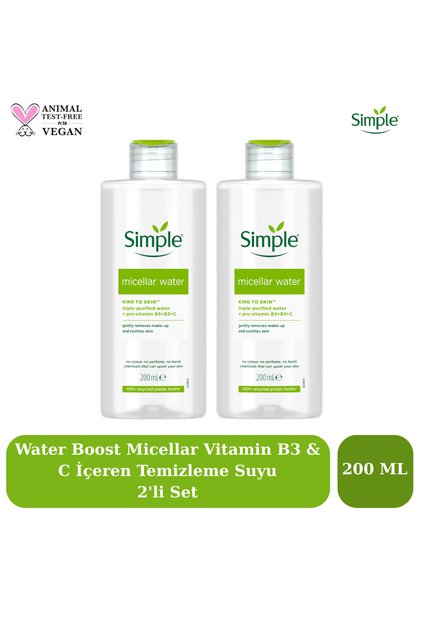Kind to Skin Micellar Ovalama Gerektirmeyen Gözenek Açıcı Nem Makyaj Temizleme Suyu 200 ML 2'li Set