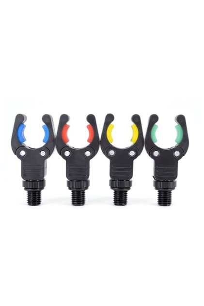 Set de suporturi flexibile pentru lansete, 4 culori, montare rapidă pe rod pod sau pichete, fixare stabilă