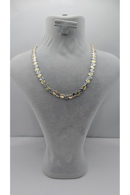 Stainless Steel Gold Color Pebble Stone Model 2 Color Necklace