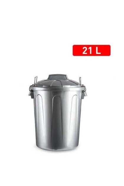Plastic Forte Drum Dustbin, 21L, Silver