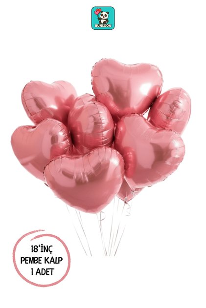 Pembe Kalp Folyo Balon Doğum Günü Parti Süsleme