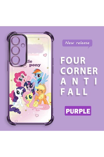 Samsung Galaxy A35 Compatible Transparent Silicone Camera Protection Anti-Impact Pony Pattern Case