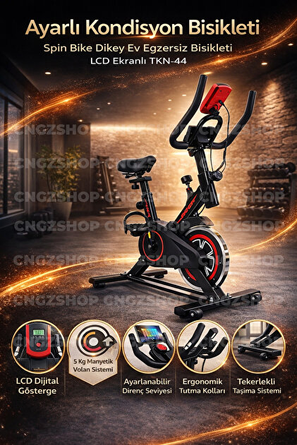 CNGZSHOP Ayarlı Kondisyon Bisikleti Spin Bike Dikey Ev Egzersiz