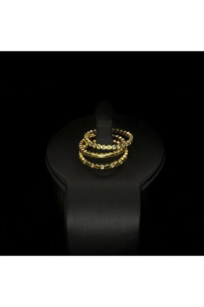 خاتم زركون 3 قطع دقة الماس باصدار خاص لون ذهبي بضمان على اللون ABH-8371/38RY