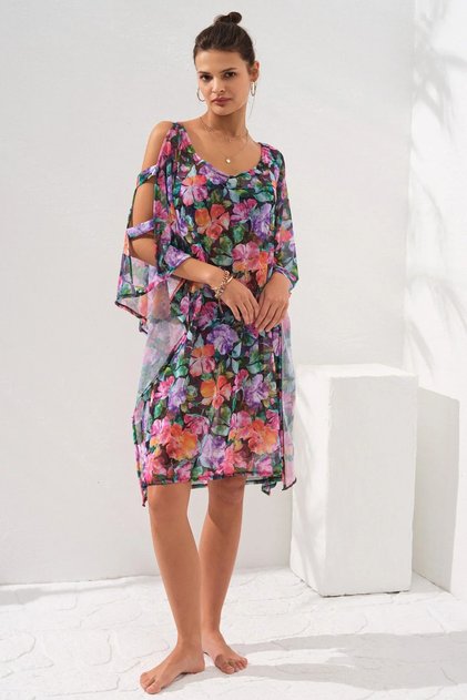 Sleeve Tape Detailed Tunic Pareo Violet 231802-d