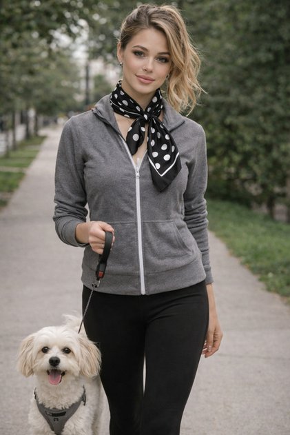 Polka Dot Scarf with Silk Texture 50X50