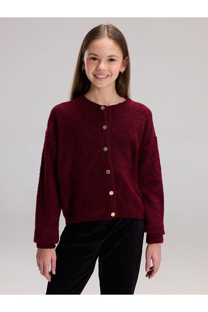 Rmz Gi̇yi̇m Farkiyla Button Detailed Girls' Knitwear Cardigan