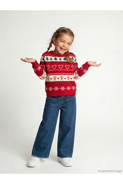 Quality Pieces from Çelebi Store New Year's Themed Girls' Sweater