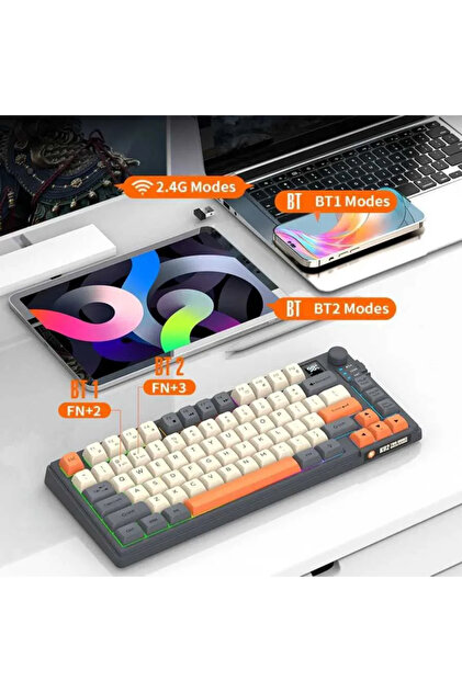 ATAsoft ELEKTRONİK Since 2021 K92 Extra Sessiz Bluetooth + 2.4Ghz