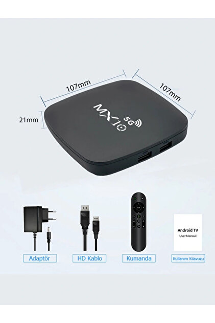 Çerçi Teknoloji MX10-5G Android TV Box 4K Ultra HD – MX Box S – 5G