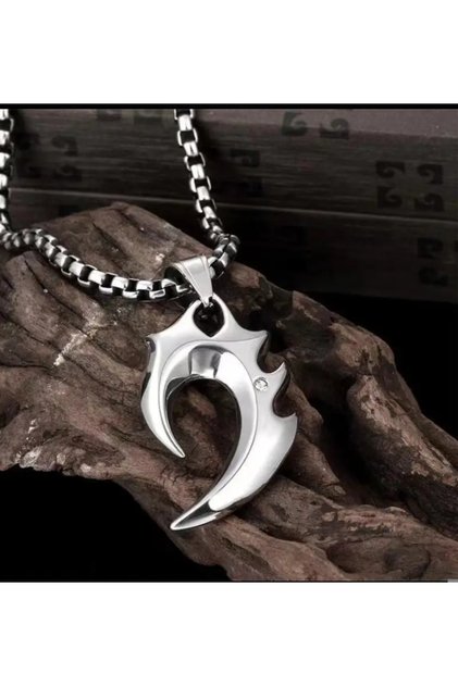 Yiwushi 1Pc Men's Wolf Tooth Pendant, Niche Design Sense Necklace Jewelry, Stainless Steel