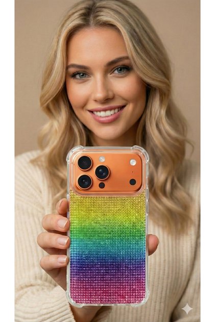 iPhone 17 Pro Stone Diamond Compatible Case Silicone Protected Cover