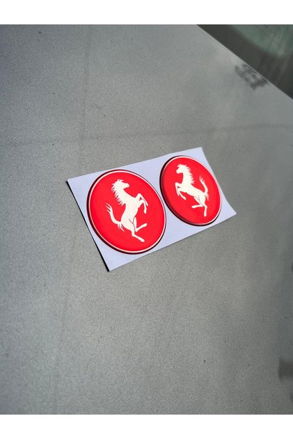 Hologram Red on Gray Drop Label 5X5 2-Pack Motor Accessory Label Sticker Reflector Compatible