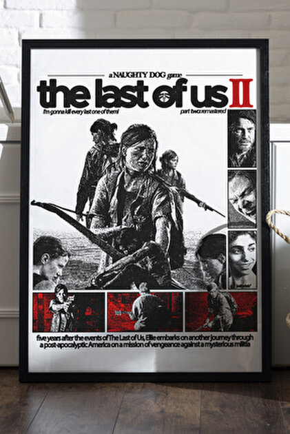 Duvarda The Last of Us Part II Siyah Ahşap Çerçeveli Poster