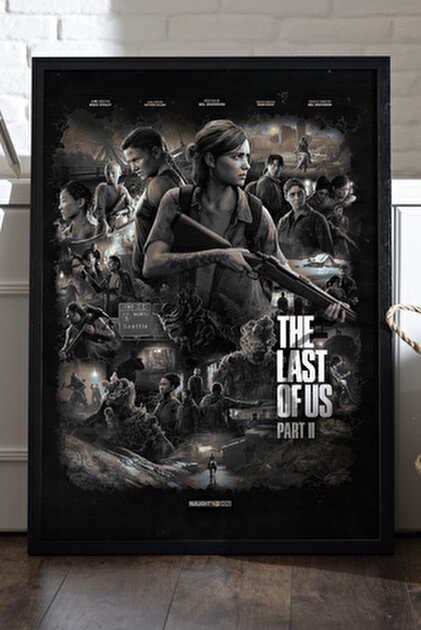 Duvarda The Last of Us Part II Siyah Ahşap Çerçeveli Poster