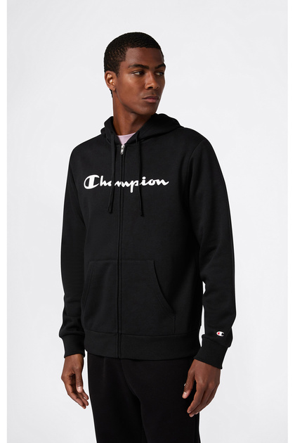 Full Zip Hoodie Sweatshirt Erkek Siyah Sweatshirt - 221810-KK001