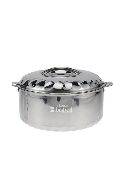 Insulated Stainless Steel Hotpot 3500ml - Double Wall Casserole for Serving in Silver,BB3804