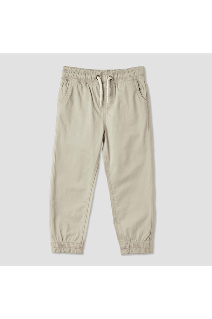 Solid Mid-Rise Jog Pants with Pockets and Drawstring Closure