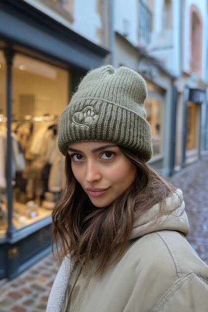 Women's Minimal Logo Winter Beanie