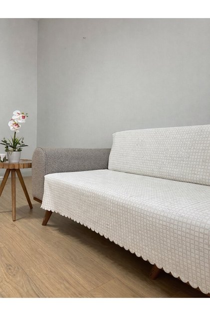 Pötikare Fleece Sofa Cover - 1 Piece - Cream