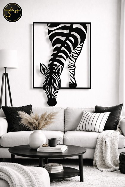 Modern Zebra Duvar Tablosu - Dekoratif Tablo - Salon & Ofis Duvar Dekoru