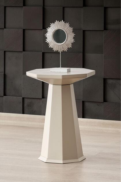 Single Bohemian Coffee Table & Cork Coffee Table & Zigon Coffee Table Elegance Model & Beige - Soho Chipboard