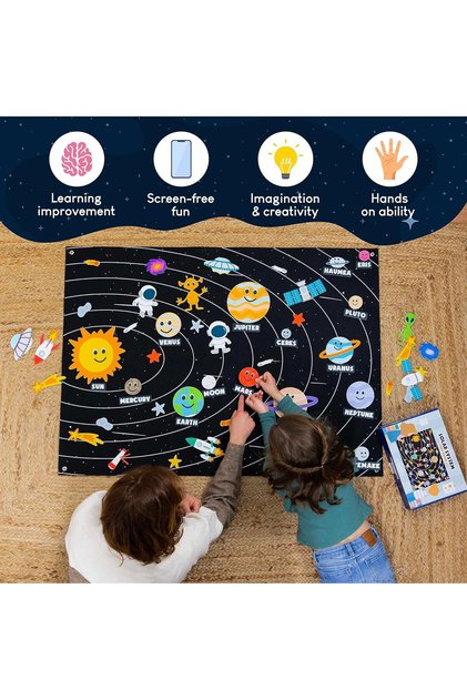 Solar System for Kids Toys with Felt Figures,Girls Boys Birthday Gifts Planets