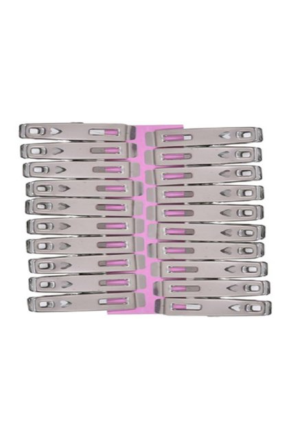20-Piece Stainless Steel Cloth Clips - Heavy Duty Rust-Proof Laundry Pegs - Silver BB4348