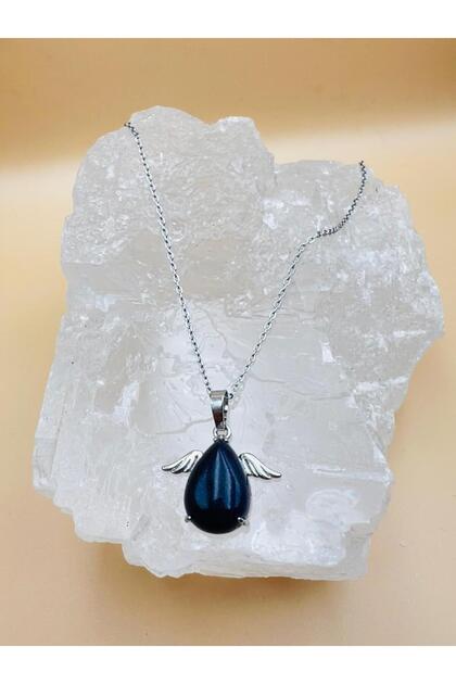 Certified Star Natural Stone Angel Wing Detailed Necklace
